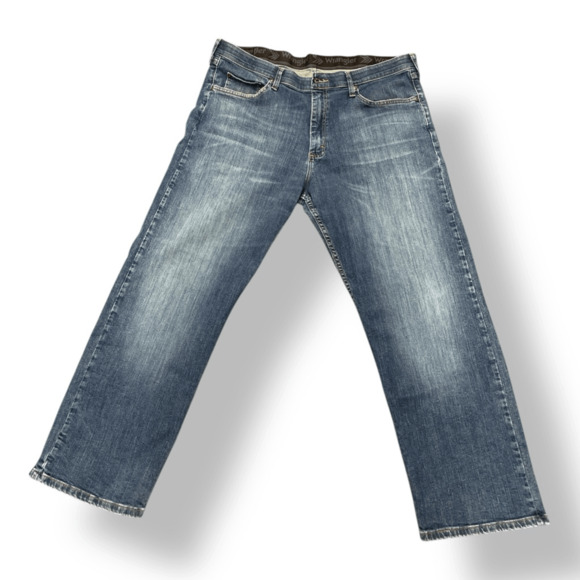 Wrangler Denim Blue Jeans Size W36 29L Relaxed Fit - Picture 1 of 4